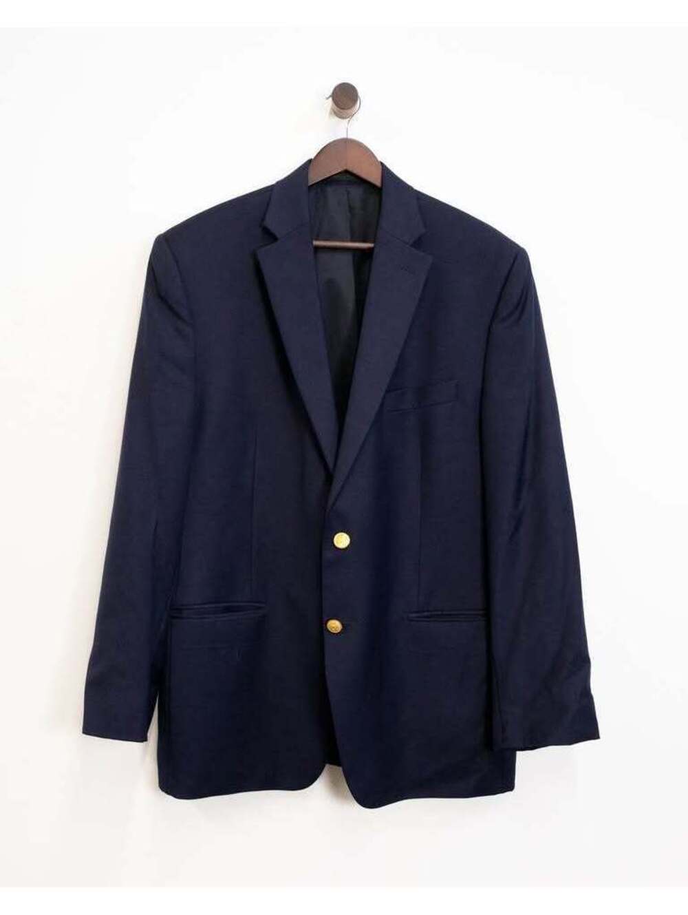 Lauren Ralph Lauren Navy Wool Blazer Gold Crest Buttons — 41R